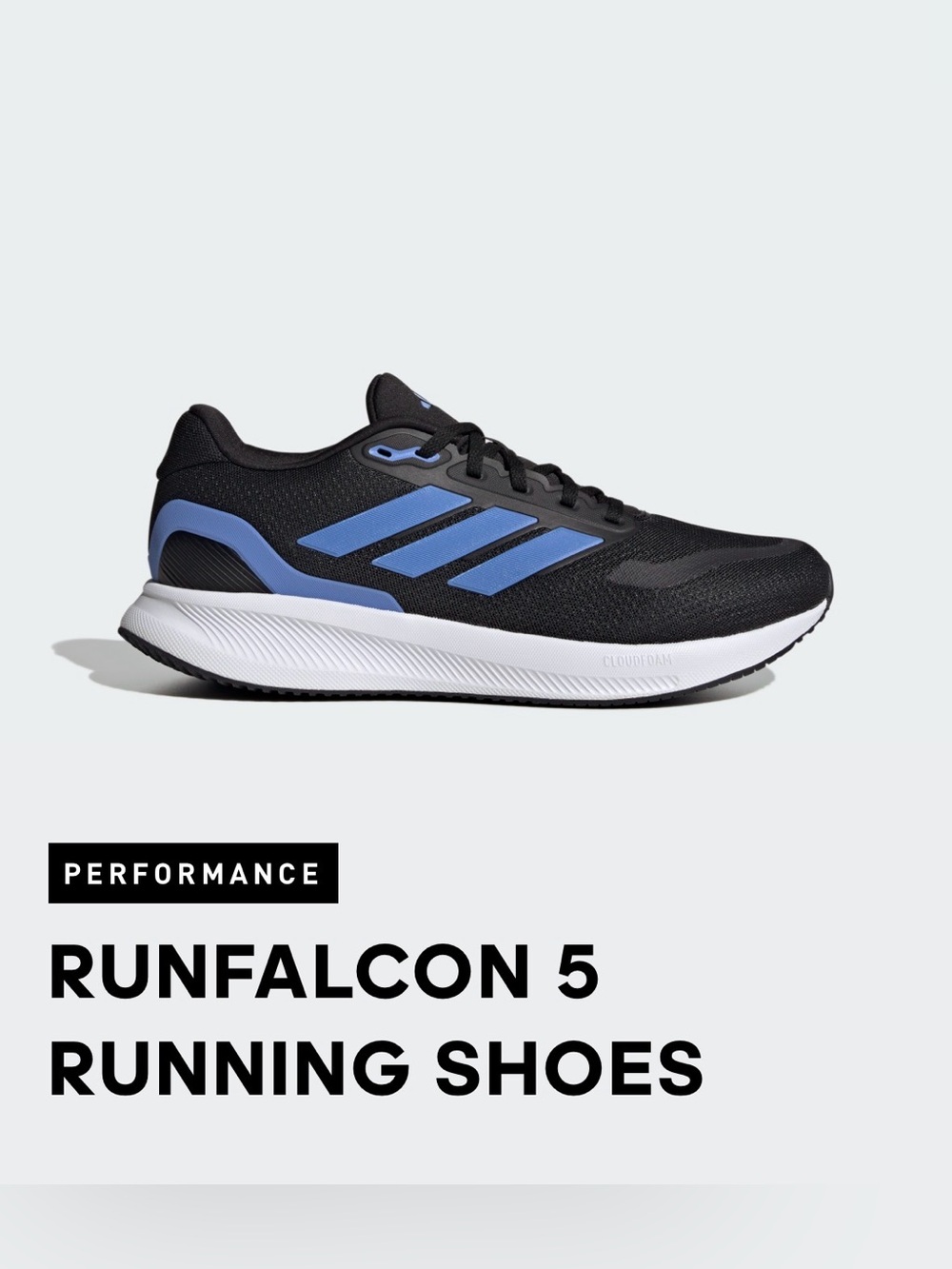 Flash SALE NWT Men’s Adidas Performance Runfalcon 5 Black And Blue Running Shoes
